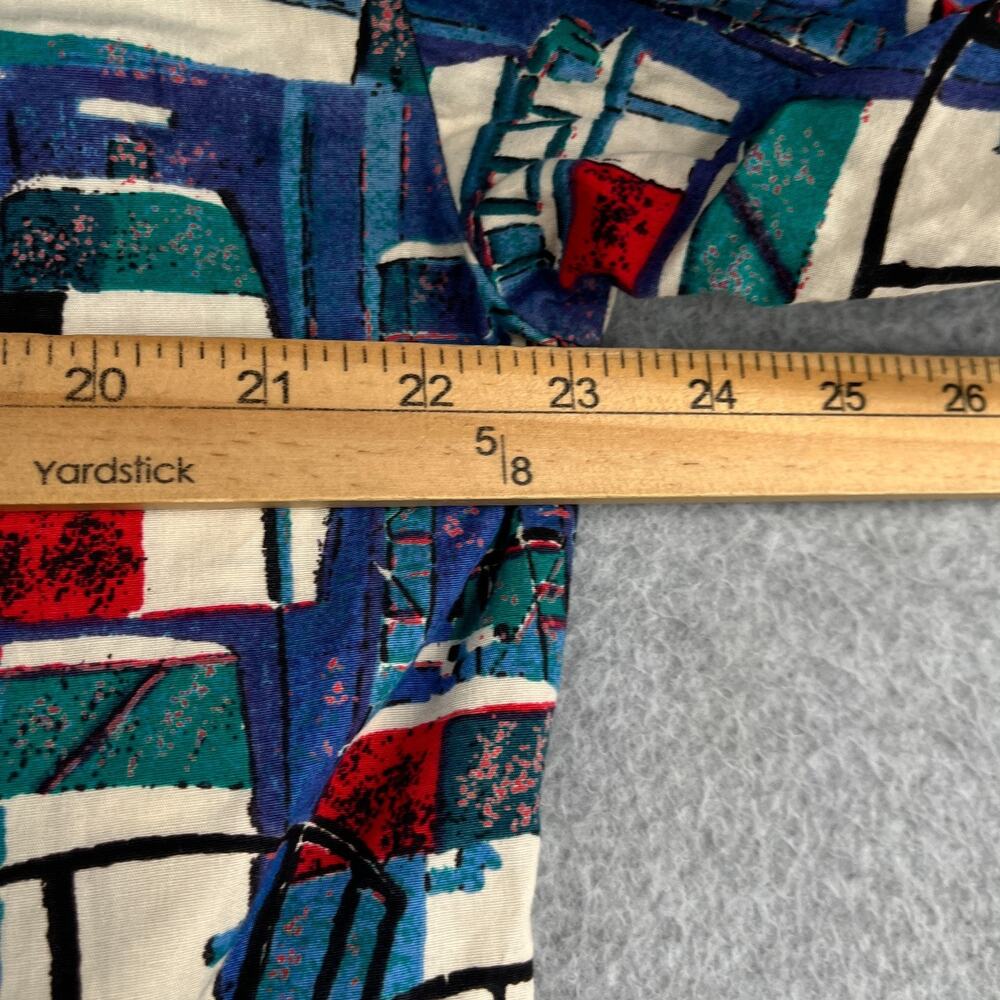 Kahala Hawaiian Short Sleeve Button Up Shirt Mens Medium Geometric Boat Print - Picture 6 of 8